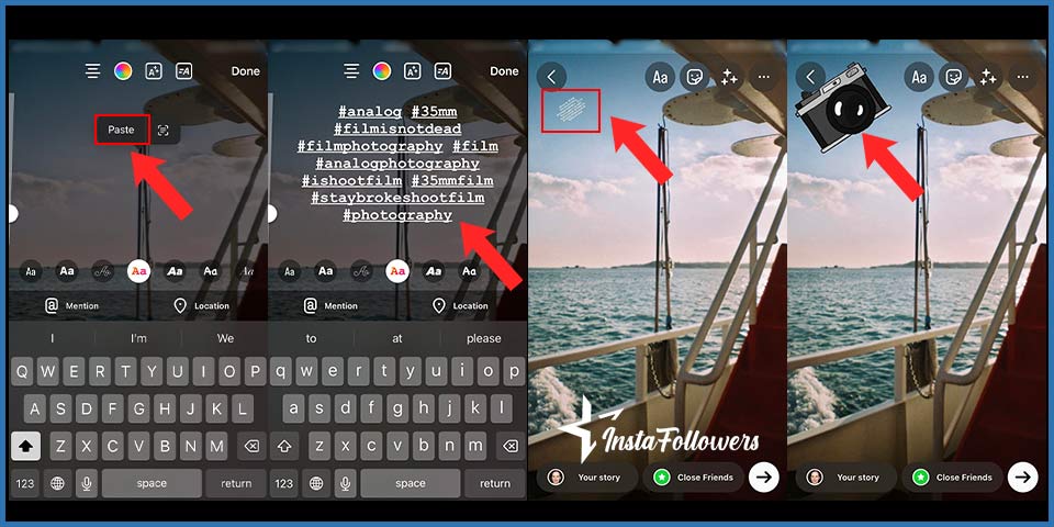 hide hashtags on instagram stories