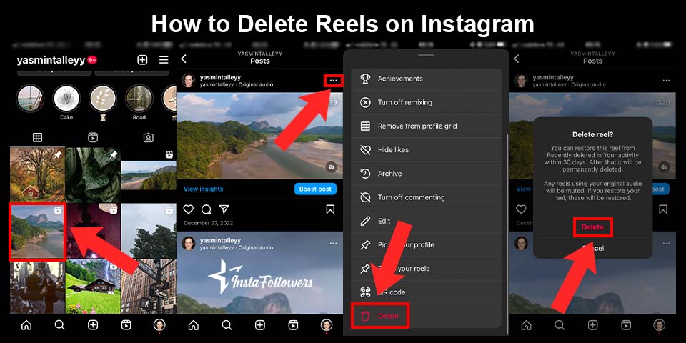 how to delete reels on instagram