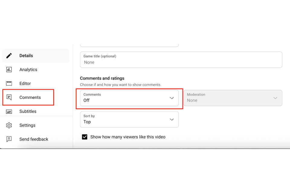 How to Turn Off Comments via YouTube Studio - On Desktop