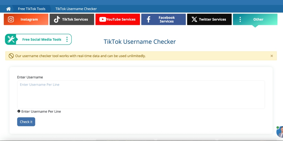 Famety's TikTok Username Checker