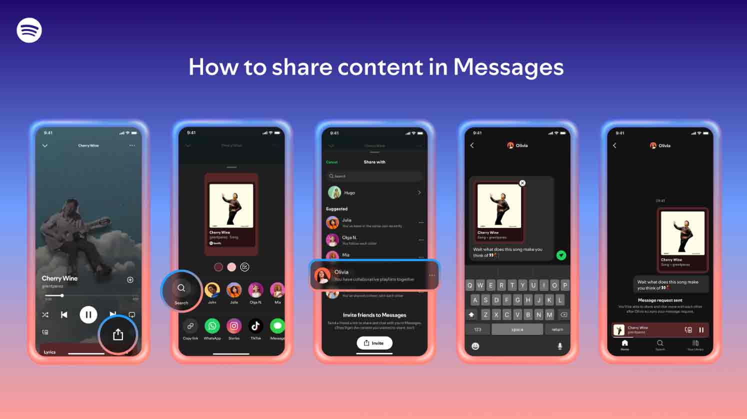 how to use Spotify messages