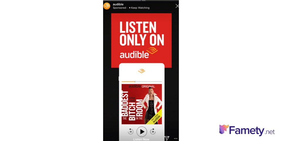 Audible Instagram ads example