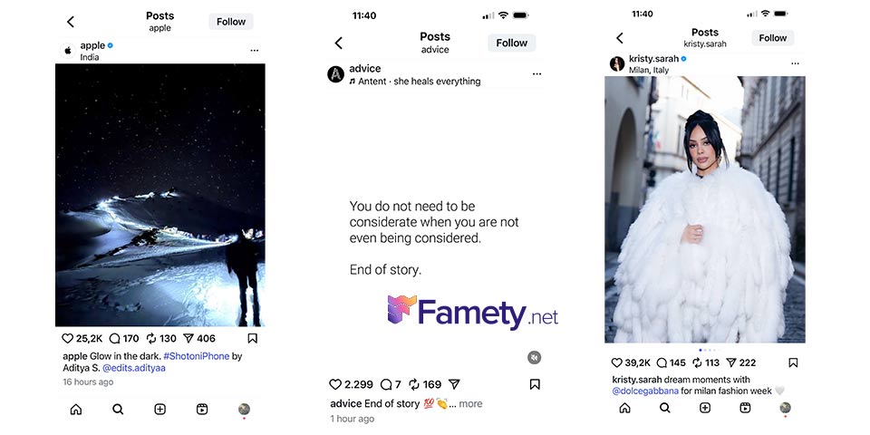 Instagram post types