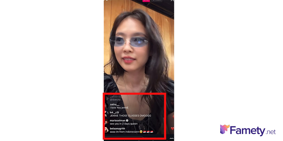 Instagram live user comments