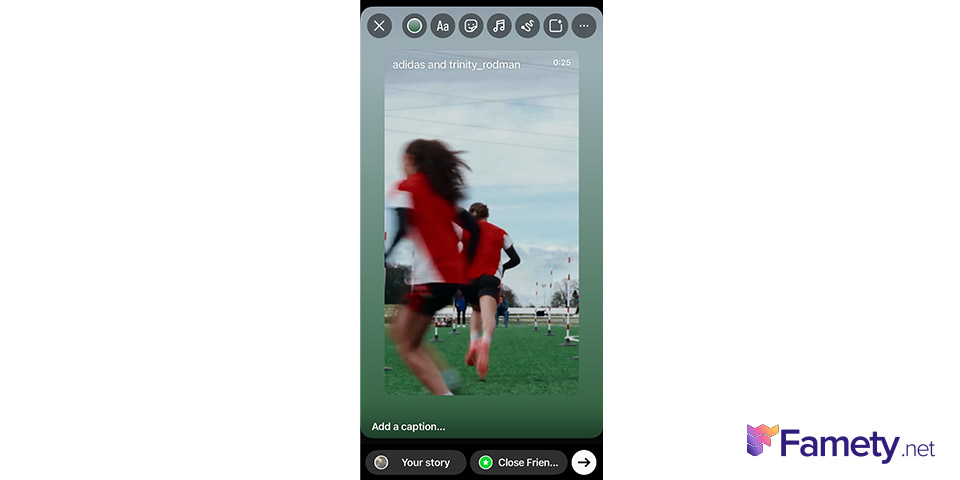 Instagram story edit
