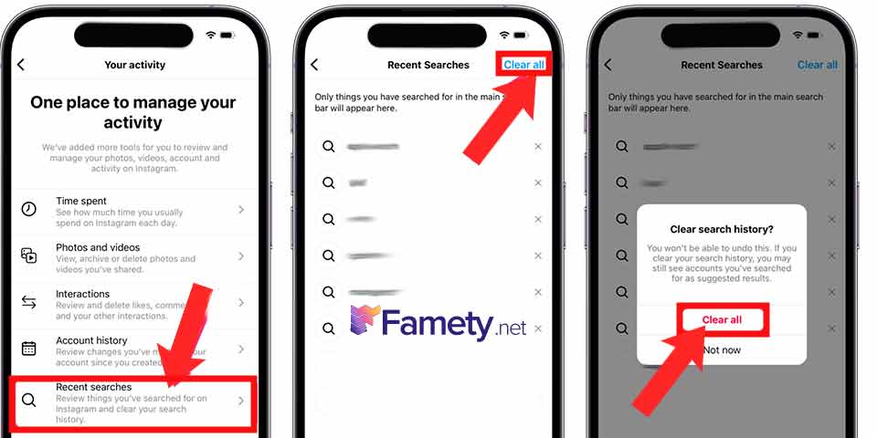 clear instagram search history