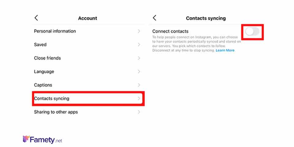 turn off contact syncing